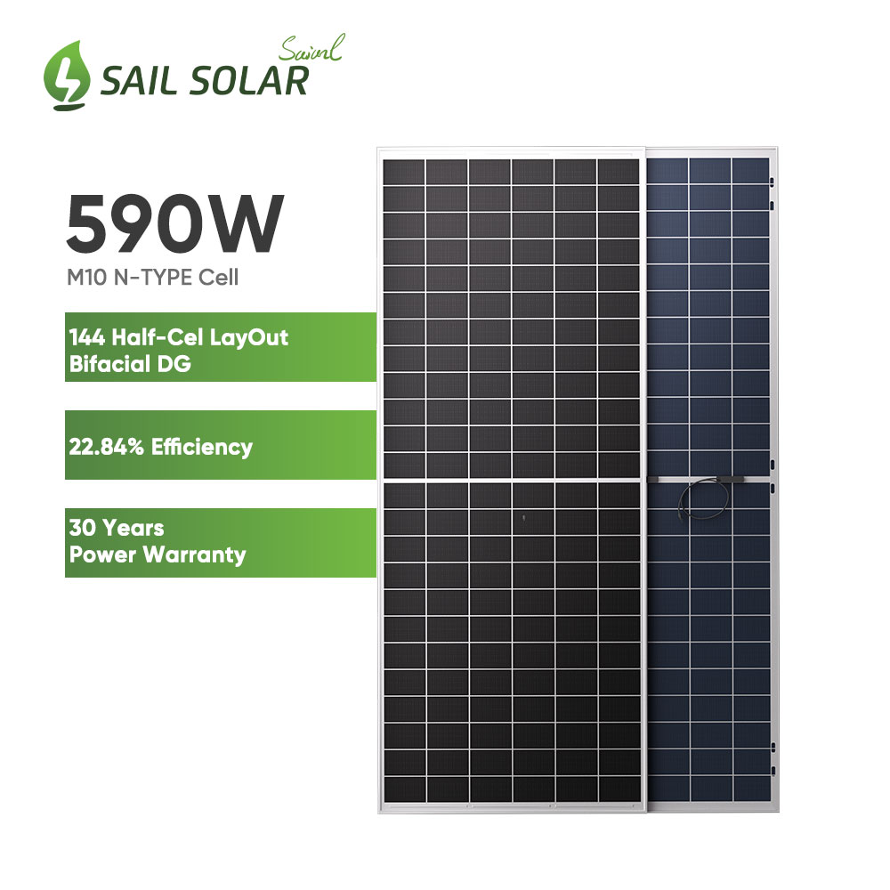 Modul de panou solar fotovoltaic de tip N bifacial 555W 560W 565W 570W 575W 580W