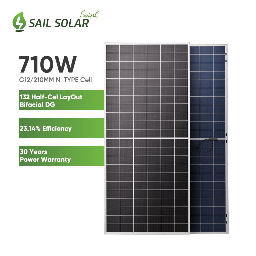 Celule solare M12 132 de celule Tehnologia semicultă Modul N tip panou solar 675W 680W 685W 690W 695W 700W