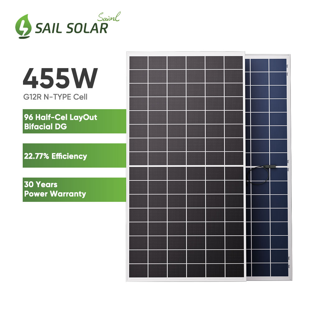 Sail Solar 96 Cells Layout Bifacial Double Glass Panou solar 435W 440W 450W